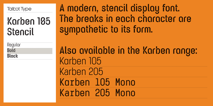Пример шрифта Karben 105 Stencil #3